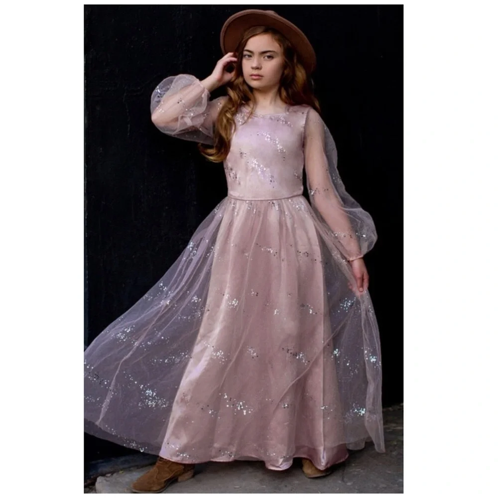 Joyfolie | Cowgirl Princess Cottagecore Fairy Floral Layla Dress Blush | 12